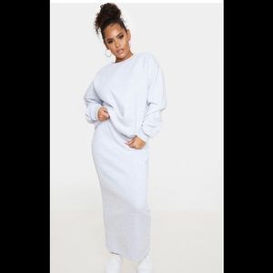 Gray MIDI Skirt sweater set